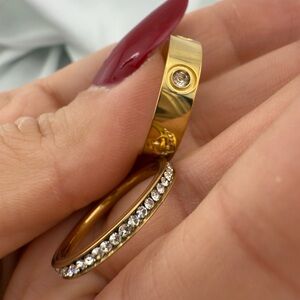 Luxury Gold and Silver Women's Ring Set